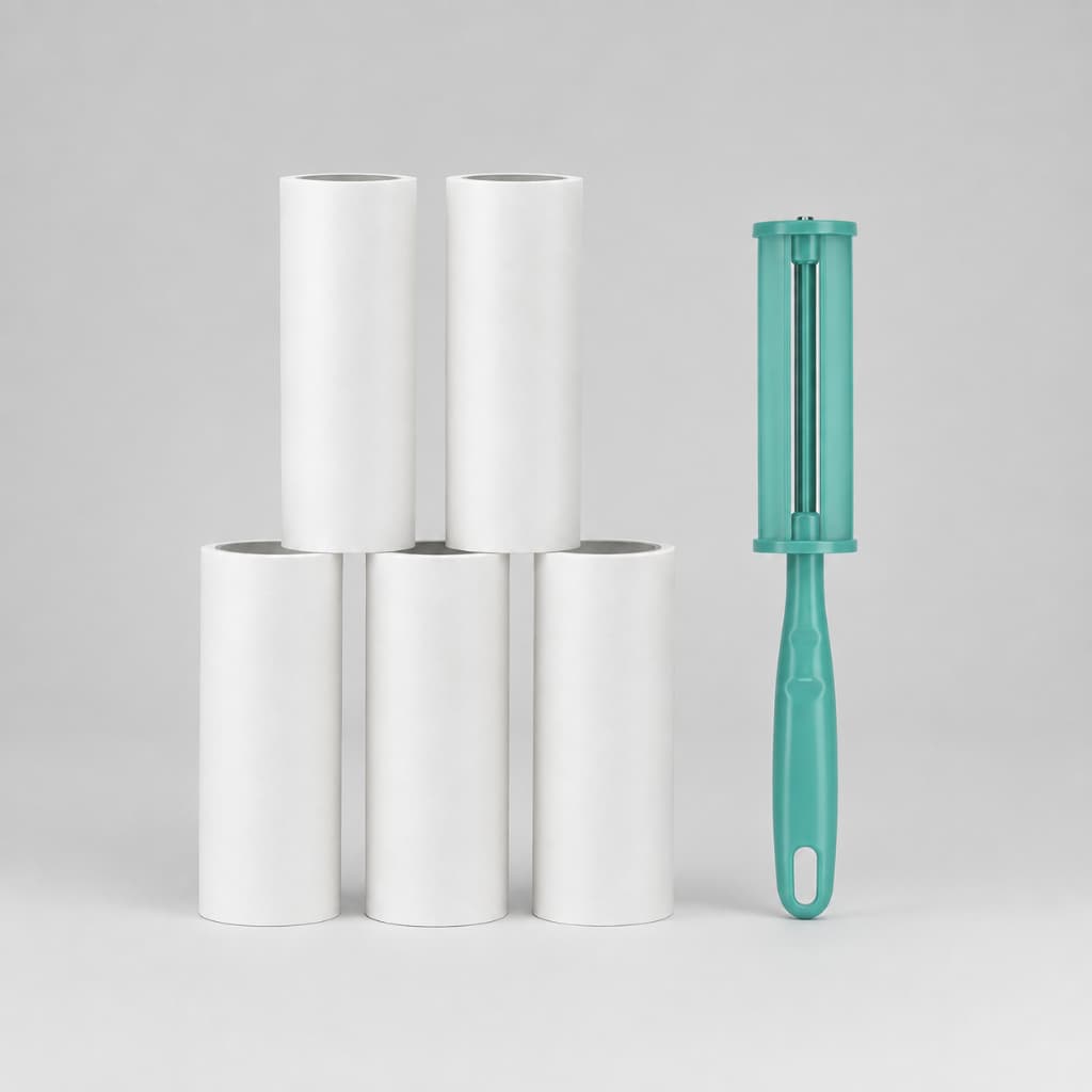 Conjunto Rolo Adesivo Tira Pelos Fiapos Bolinhas C/5 Refil Flash Limp
