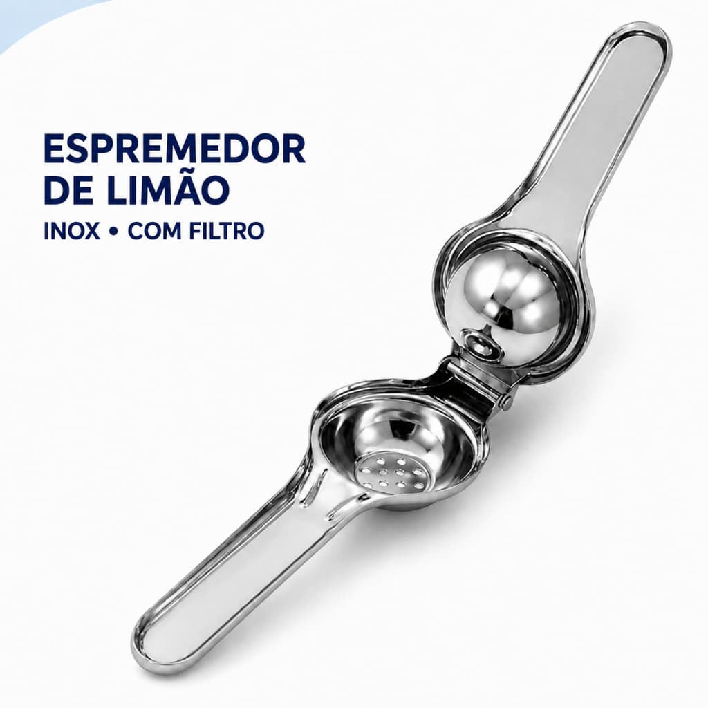 Espremedor de Limão Inox Resistente Com Filtro Para Sementes