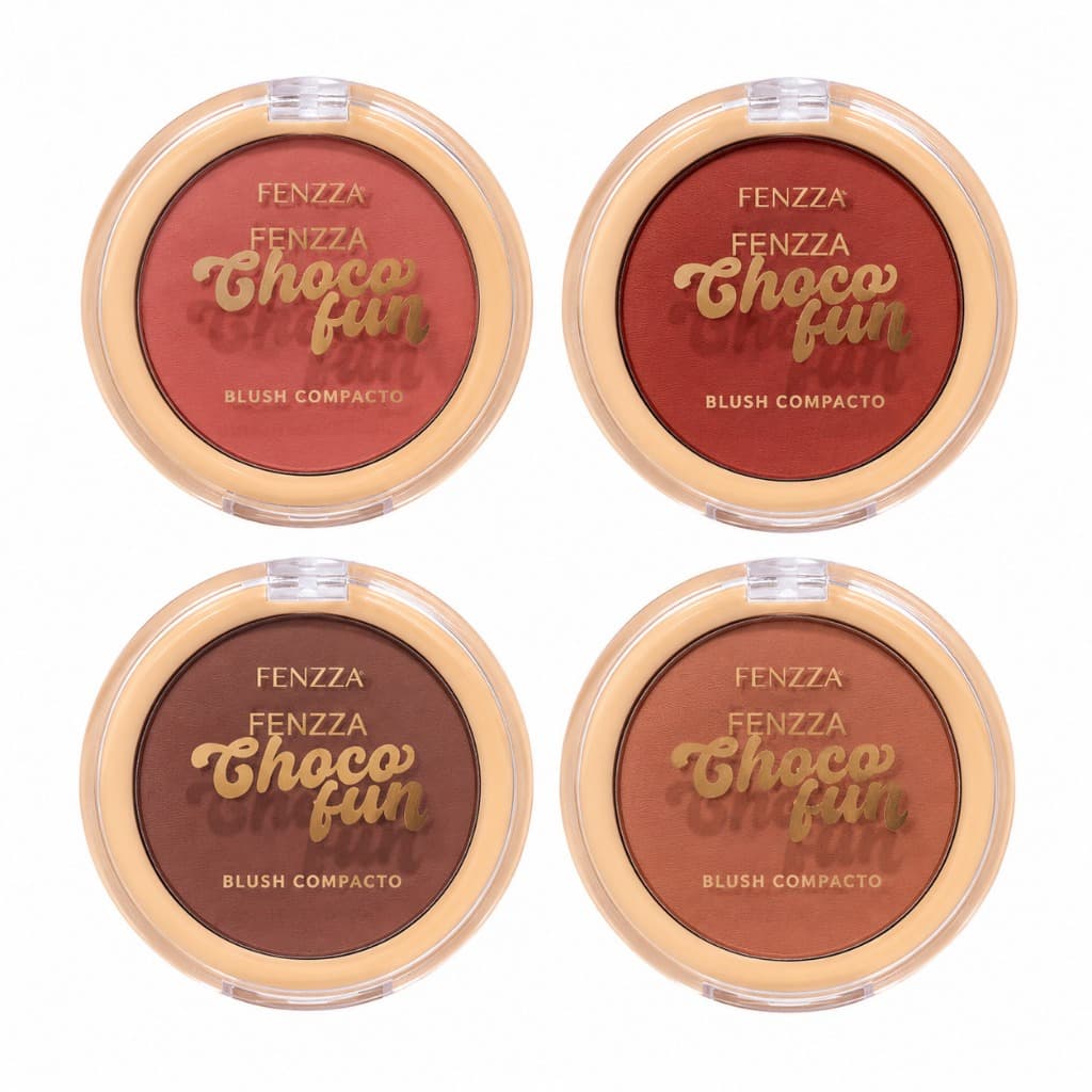 FENZZA CHOCO FUN BLUSH COMPACTO em pó Ruby Vanille Belga Suisse