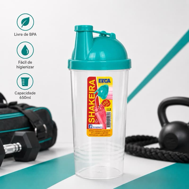 Shakeira Coqueteleira 650ml Kit  C/2, C/4, C/6, C/8 Altíssima Qualidade Cores Sortidas 2484