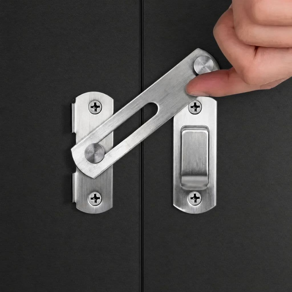 Trava De Aço Inox Tranca De Porta Trinco Ferrolho Fechadura de Porta Aço Inoxidável 180° Trinco Tarjeta