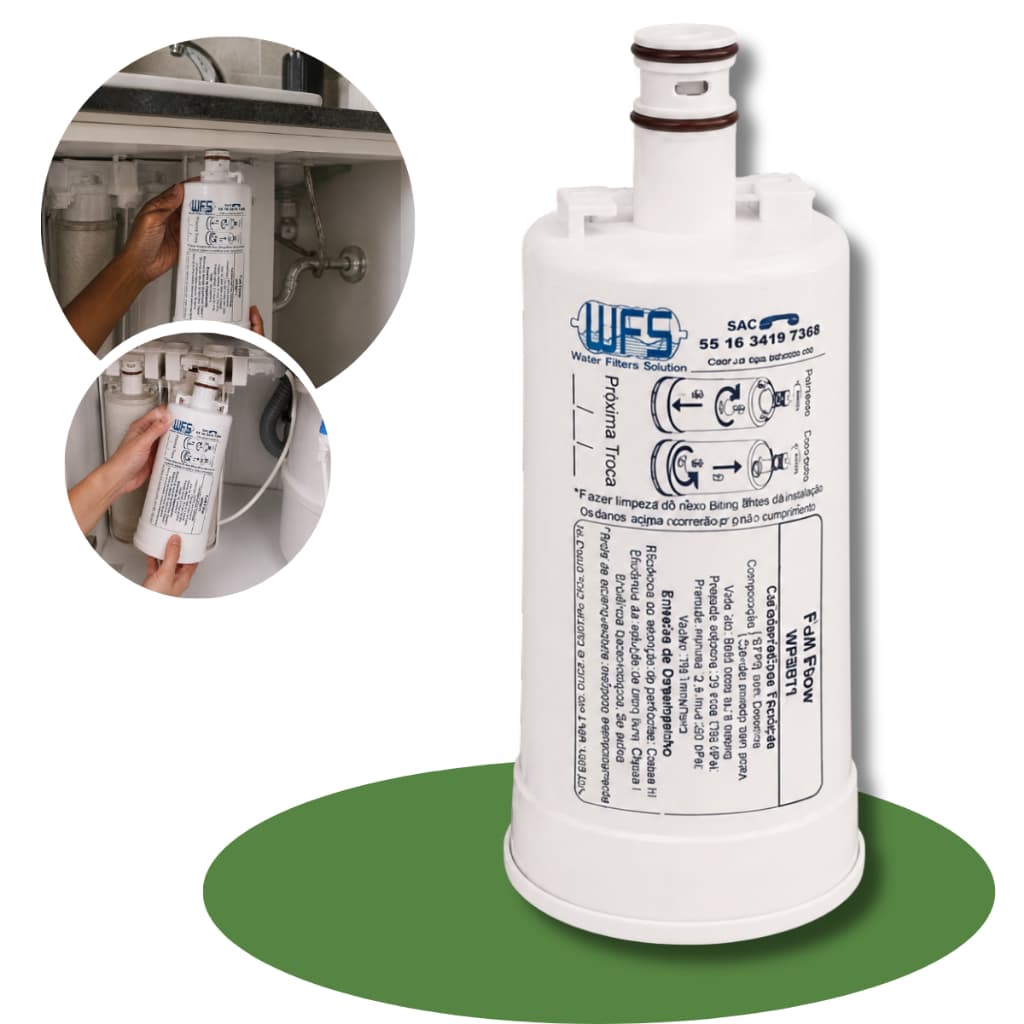 Refil Filtro Bebedouro Esmaltec Acqua7 Purificador Compatível Água Pura Elemento Filtrante Vela Troca Fácil Reposição