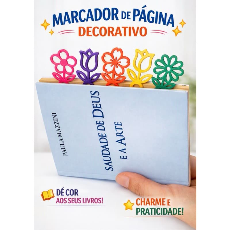 Clipe papel / Marcador de página flores