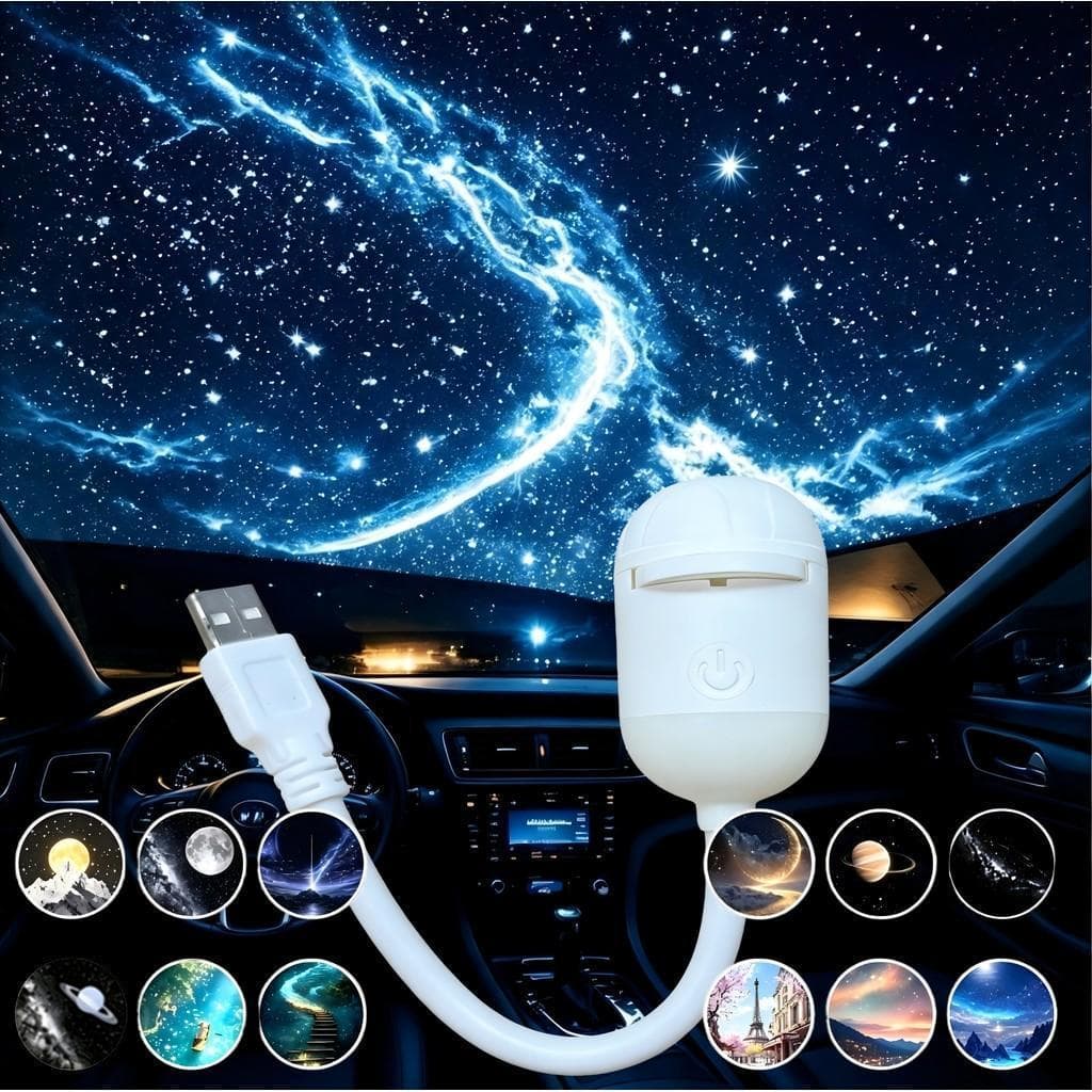 Projetor de Galáxia 2em1, Céu Estrelado 6/12/24 Padrões, Luz USB, Decoração Teto Quarto e Carro