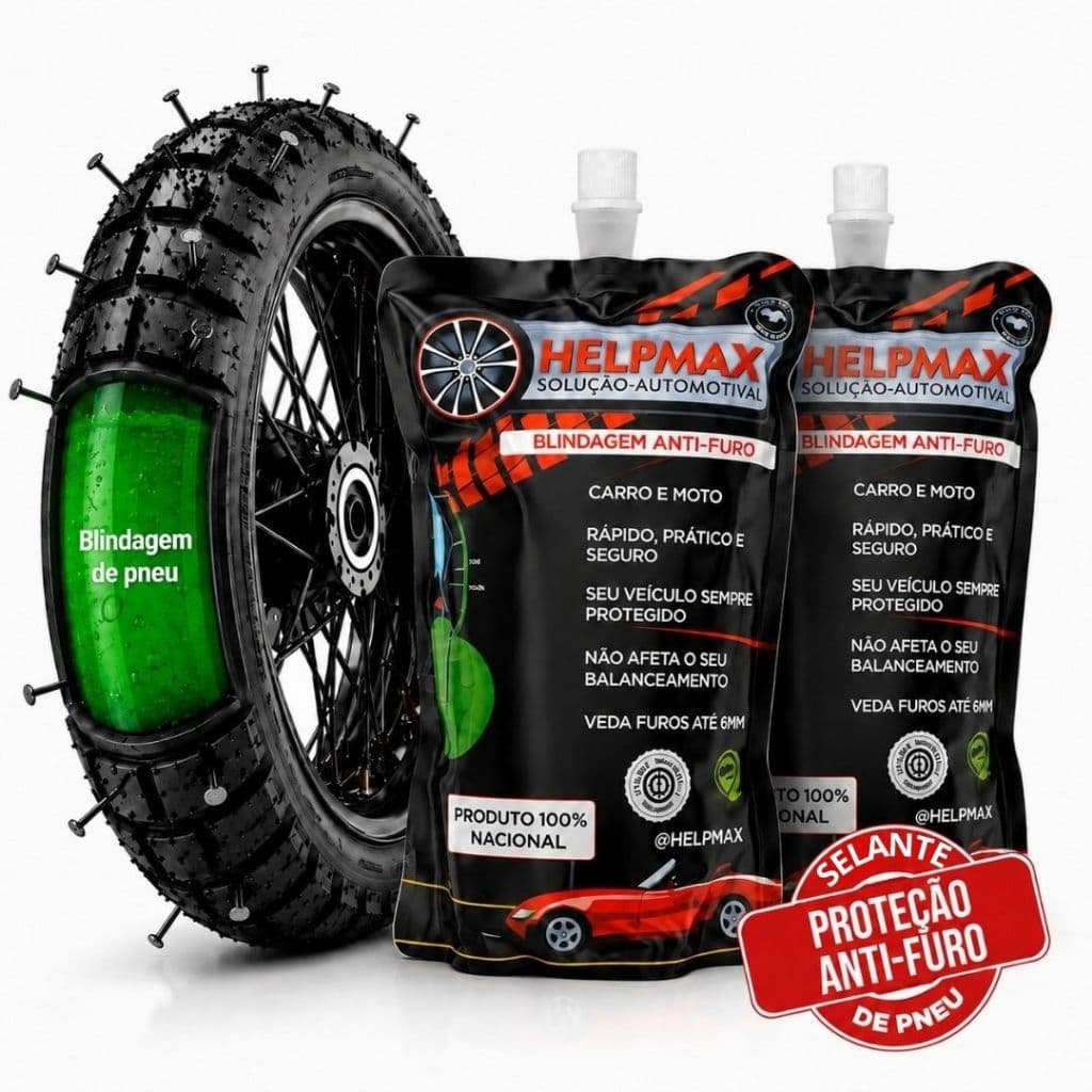 Kit 2 Selante de Pneu Blidagem Anti-Furo Moto  - Não Afeta Balanceamento - Aplicação Rápida e Fácil
