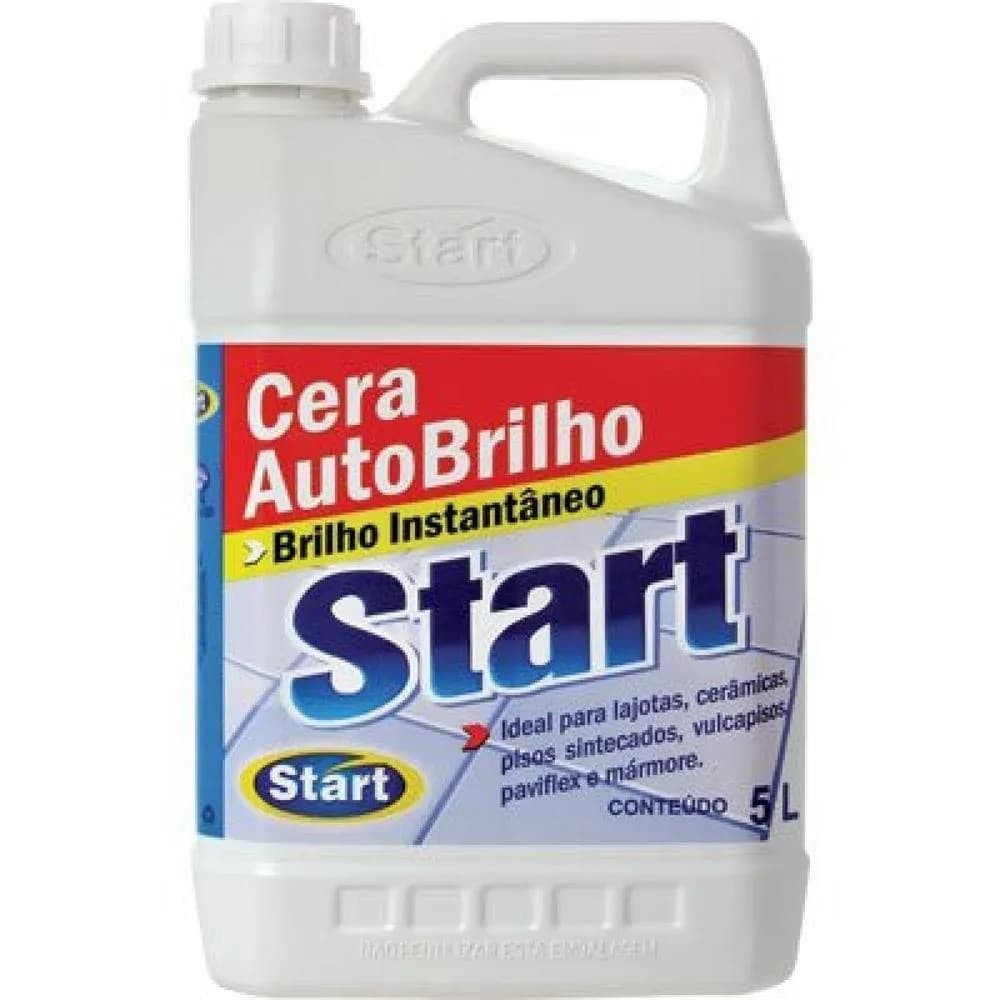 Cera Auto Brilho Incolor Start 5 Litros - Ideal para Pisos Lavaveis