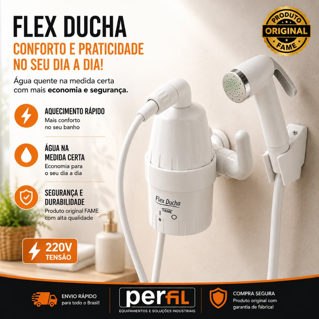 Ducha Higiênica Elétrica Ducha Higiênica Banheiro Ducha de Banheiro 4000W Chuveirinho Higiênico Fame