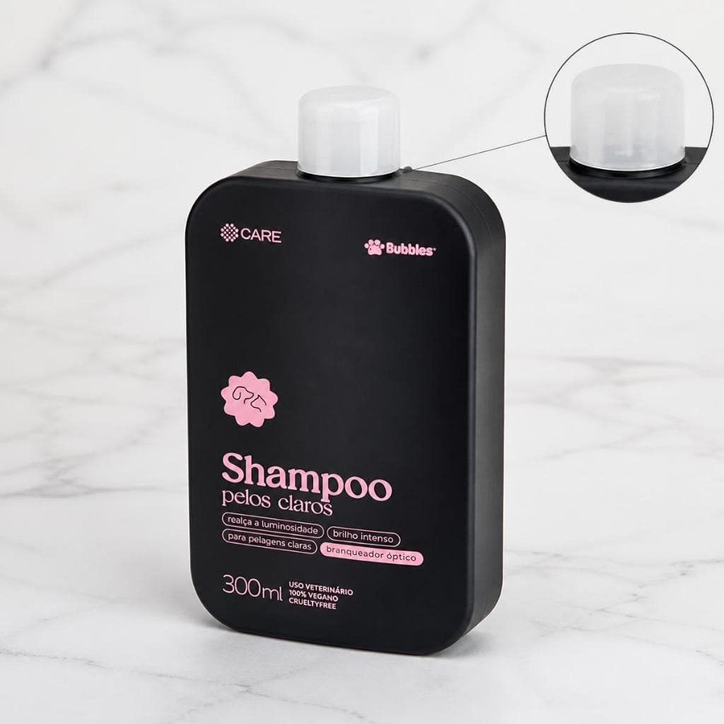 Shampoo Pelos Claros Bubbles Care 300ml Cães e Gatos