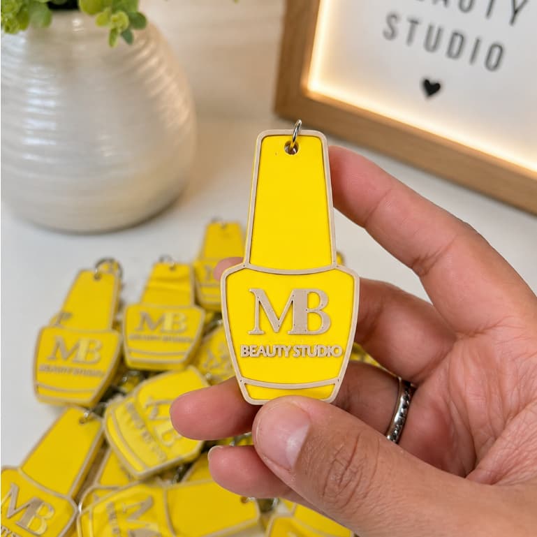 KIT 100/155 Chaveiro Abridor de Lata Personalizado Esmalte com Nome ou Logo | Brinde para Manicure Cliente