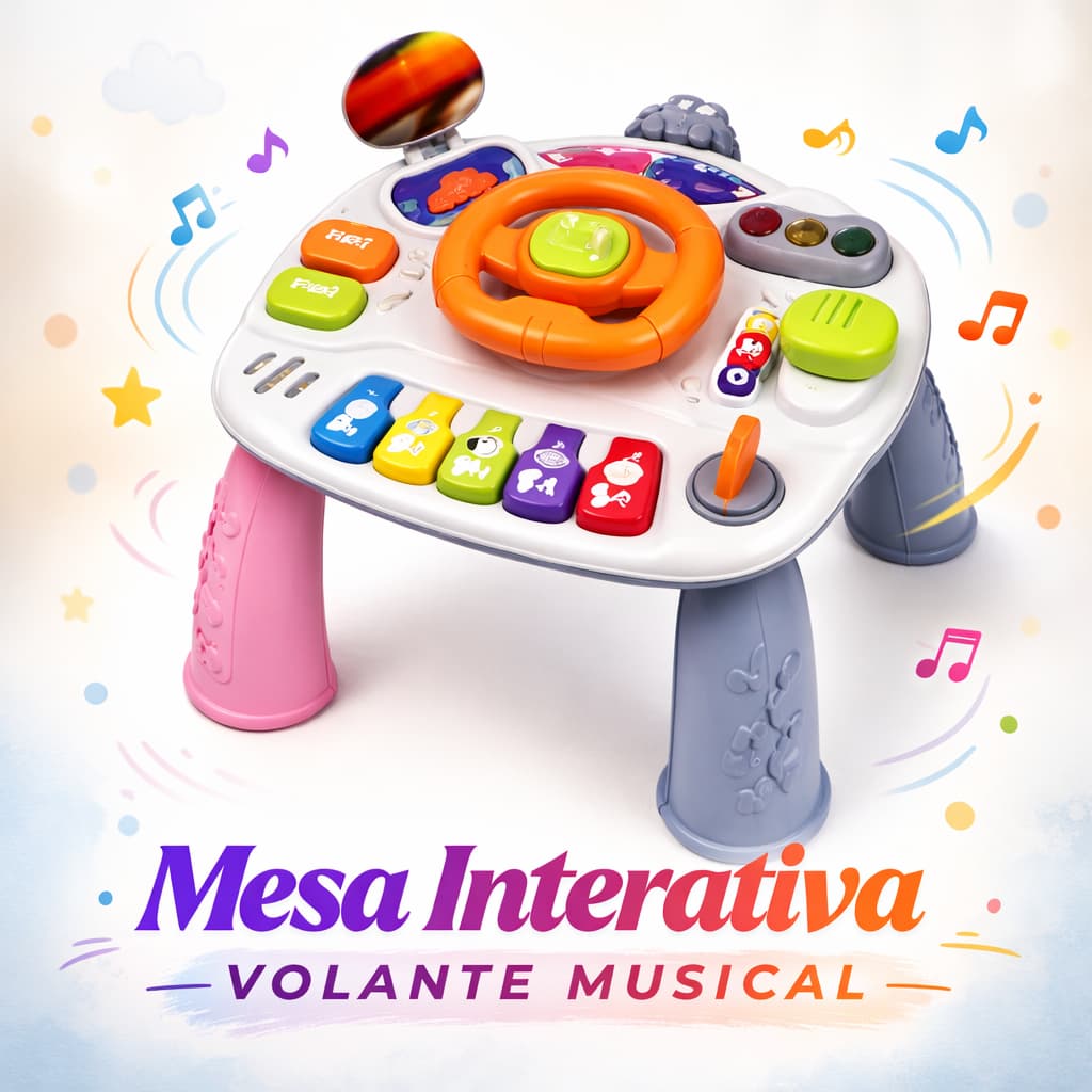 Mesa Didática Infantil Musical Brinquedo Volante Educativo Bebê Criança Casa