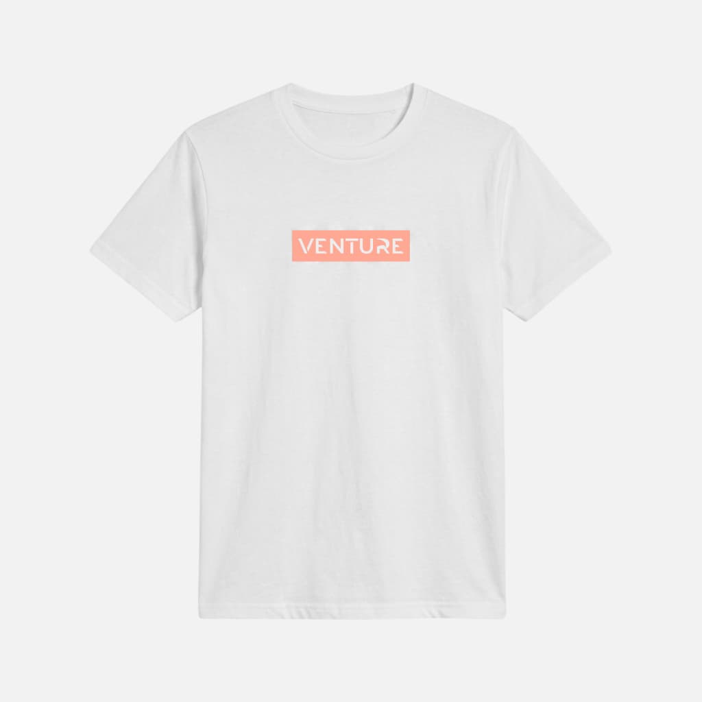 CAMISETA REGULAR VENTURE ESSENCIAL BOX BRANCA E ROSA