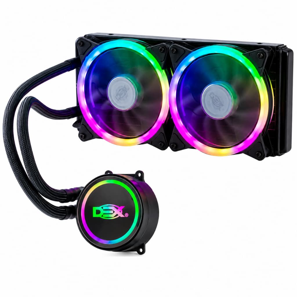 Water Cooler Fan Duplo Rgb 240mm Para Processador Amd E Intel LGA2011/1155/1150/1156 AM3+/AM4