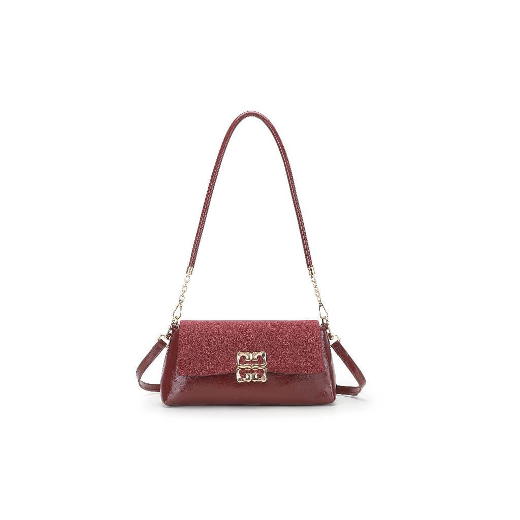 c13 Bolsa Feminina | Bolsa Transversal | Bolsa Marrom | Estilo Elegante | Bolsa Casual | Bolsa de Ombro | Couro Verniz |