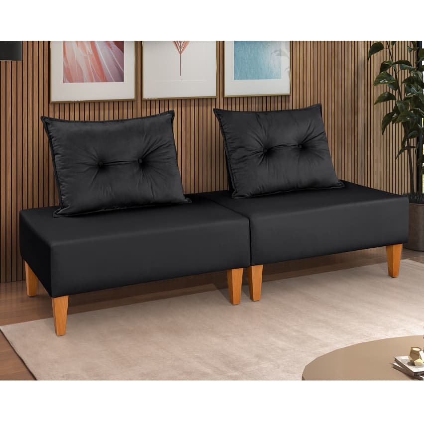 Sofá Cama Dobrável Portátil Para Pequenos Espaços - Produto a Pronta Entrega Premium Preto