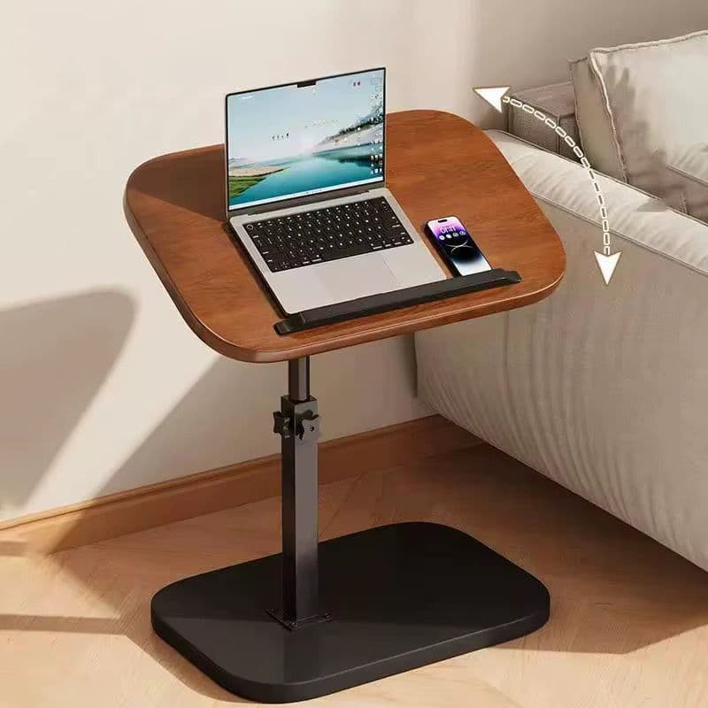 Mesa lateral com altura ajustável e tampo com rotação de 360° – Mesa de canto para sofá, quarto ou escritório, ideal par