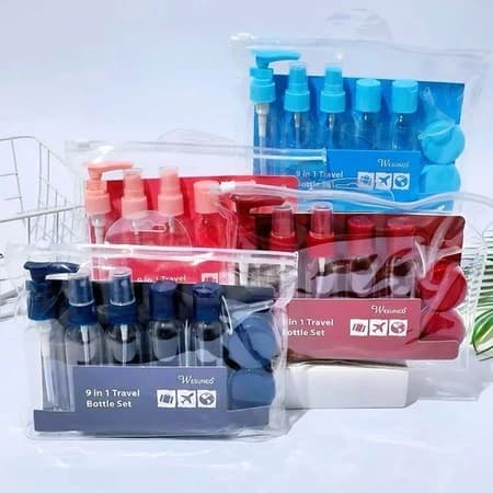 Kit 10 Frascos De viagem Shampoo/Creme/Sabonete liquido Multiuso