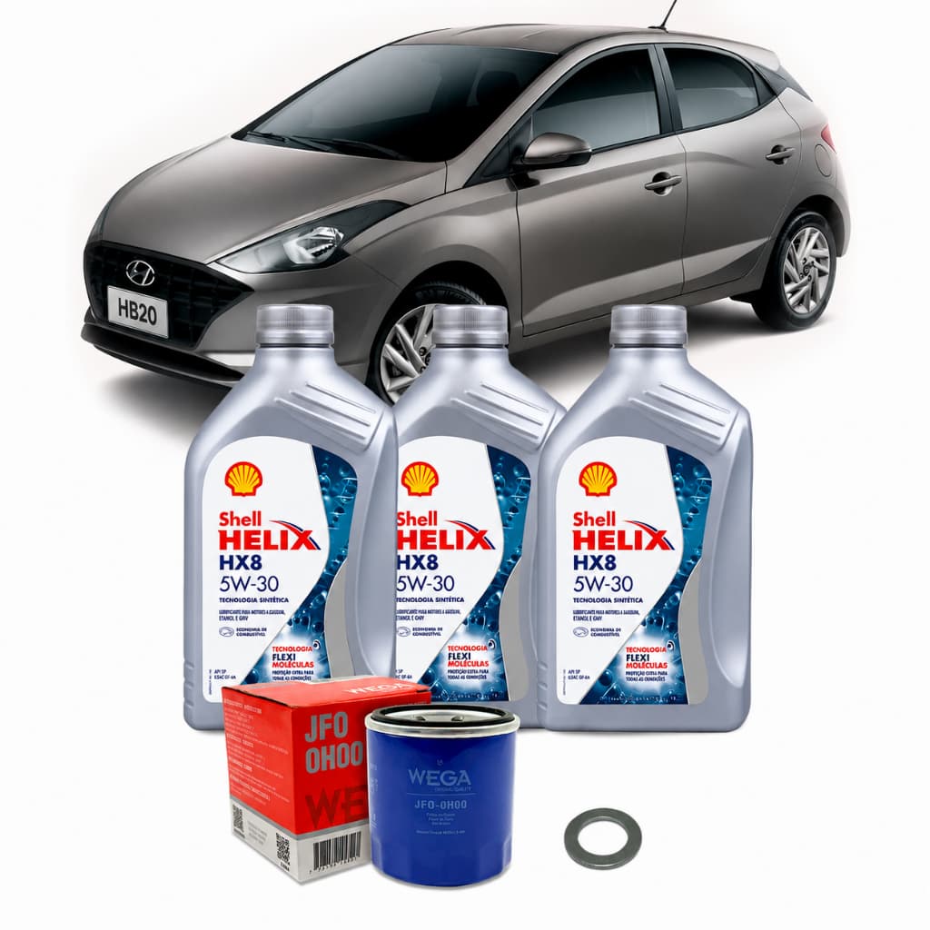 Kit Revisão Troca de Óleo 5w30 Hyundai HB20 1.0 12v 3cc 80cv Aspirado 2020 2021 2022 2023 2024