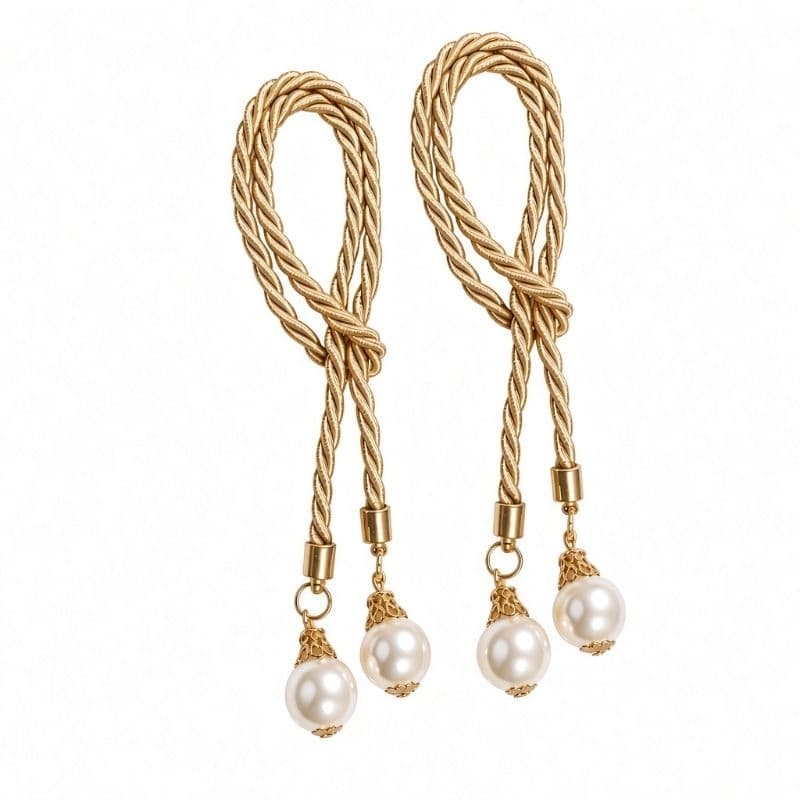 2 Cordões Artesanais com Pérolas e Detalhes Elegantes – Kit Decorativo