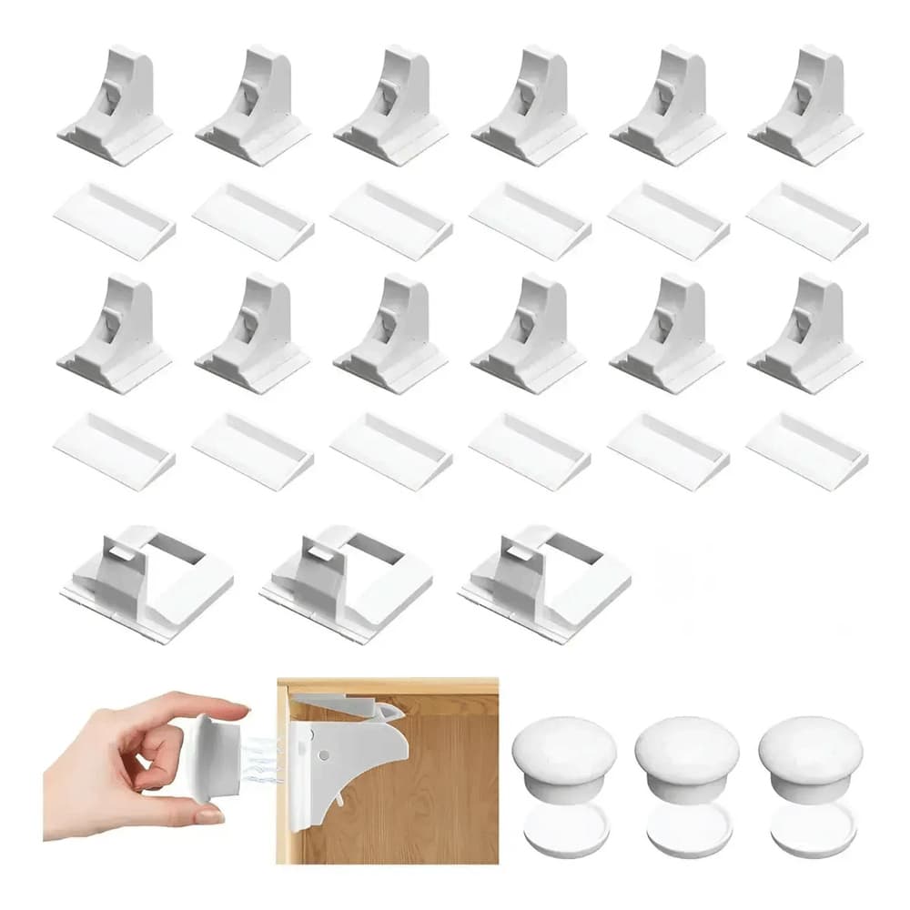 Kit 12 Travas Magnética Gaveta Armário Segurança Crianças (12 travas + 3 chave)