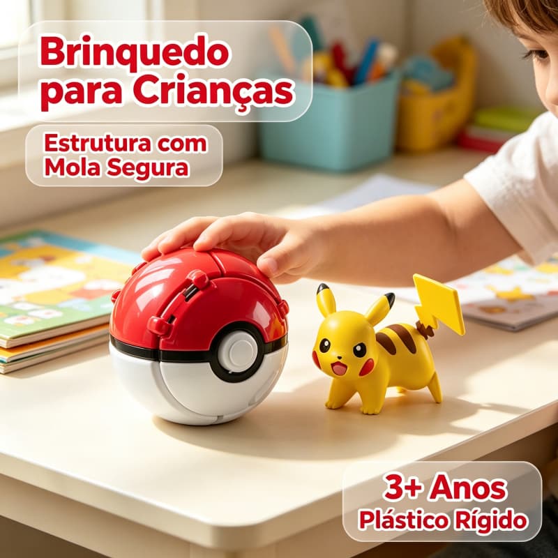 Bola Pokémon Brinquedo Lançador Figura Ação, Bola de Batalha com Boneco Pokémon para Crianças Presente