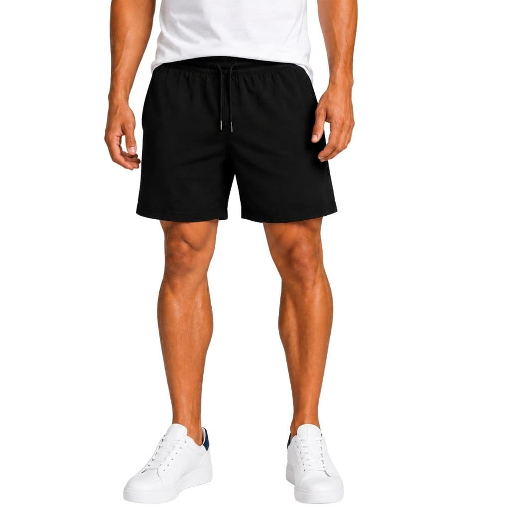 Shorts Masculino Curto Poliester Bermuda Casual Leve Com Elastico Acima Do Joelho Basico Com Bolsos
