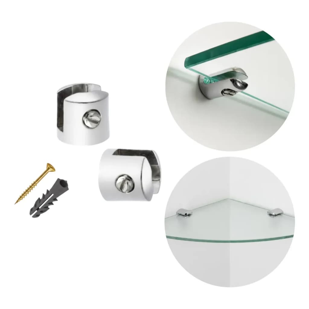 Pino Fenda 6mm Suporte Prateleiras de Vidro 6mm Metal ate 10kg acompanha buchas e parafusos