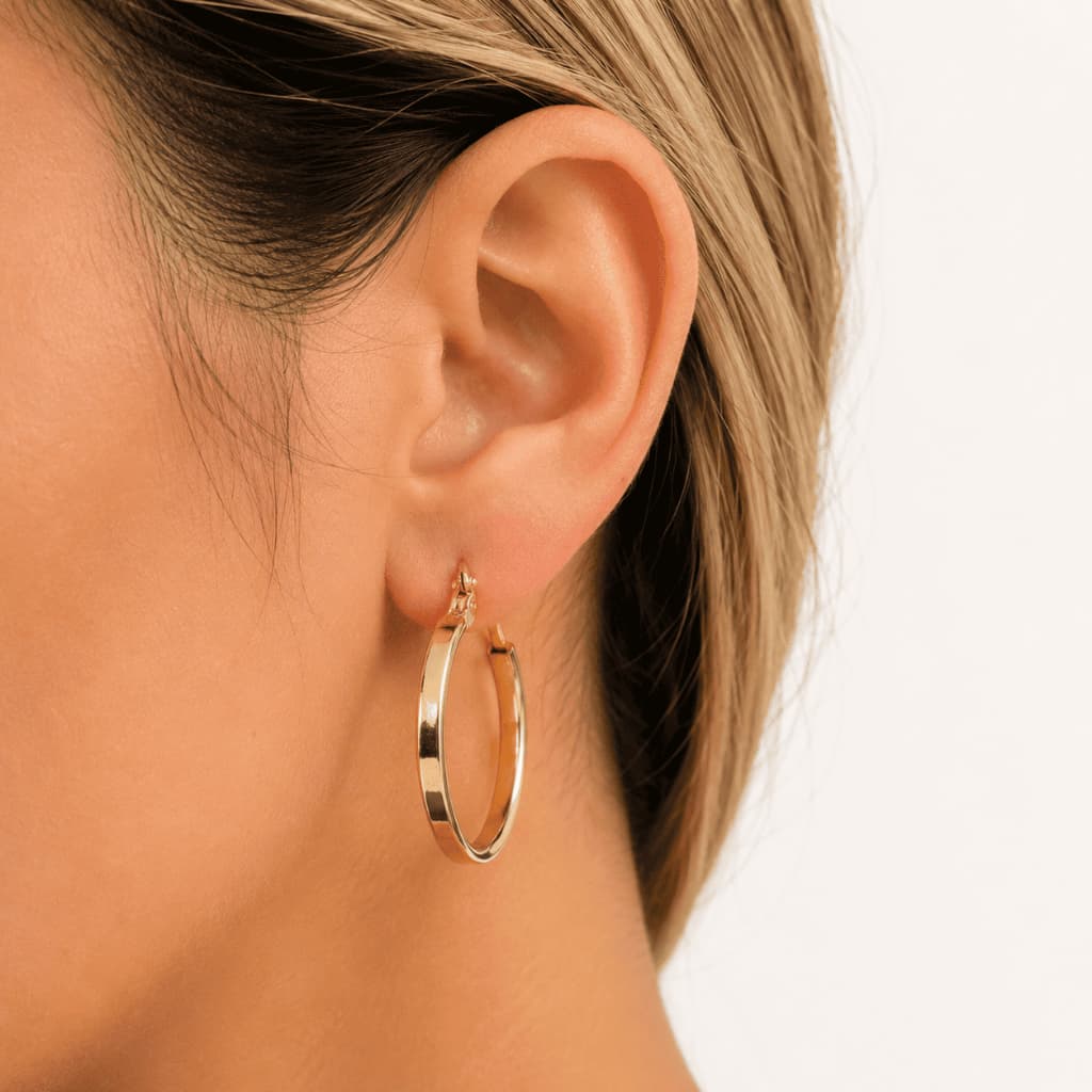Brinco Argola Feminino Aço Inoxidável Dourado ou Prata