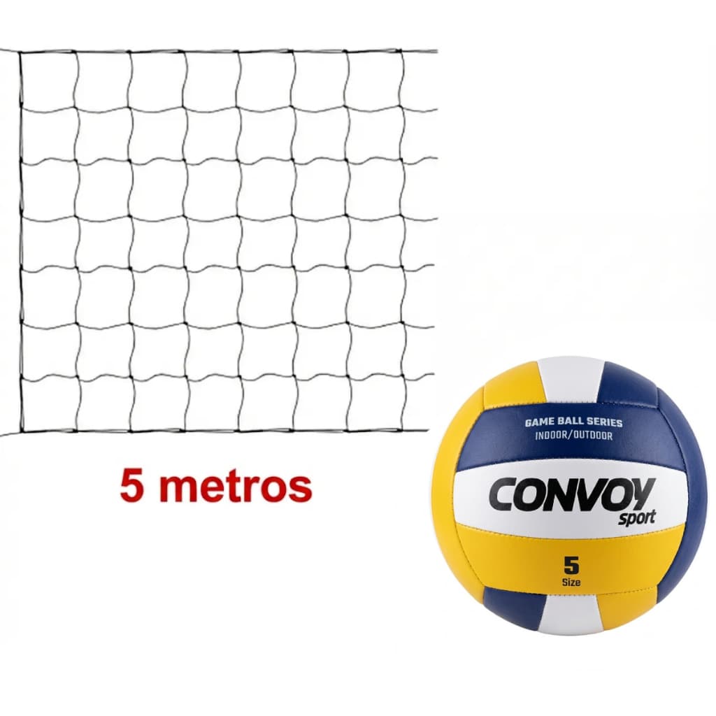 Kit Vôlei Lazer Bola De Volei / Rede 5 Metros-praia/piscina