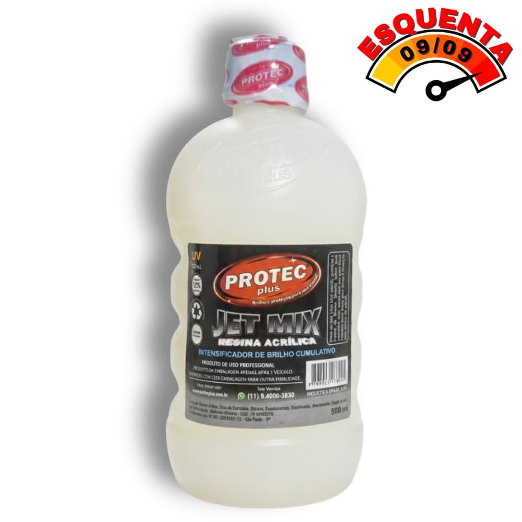 Jet Mix 500ml Cera Líquida Selante Protetor de Pintura Borrachas e Plásticos Automotivo
