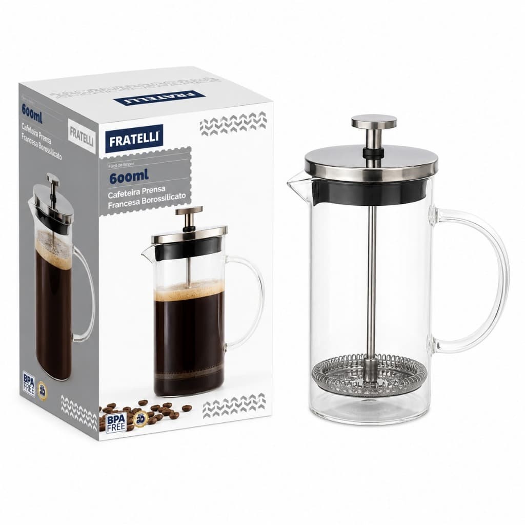 Cafeteira Manual Prensa Francesa Fratelli Prensa 600ml