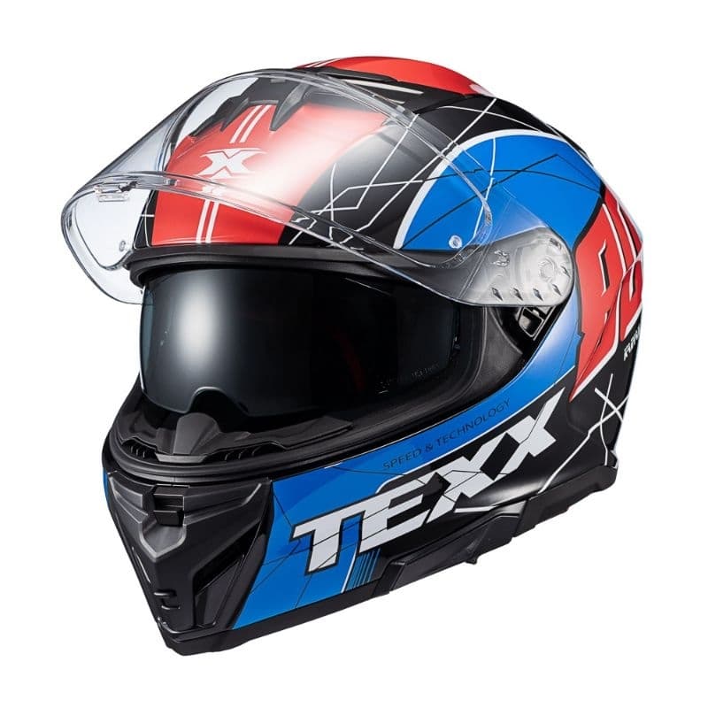 CAPACETE TEXX KAIMAN VECTOR AZUL, VERMELHO E PRETO 58cm