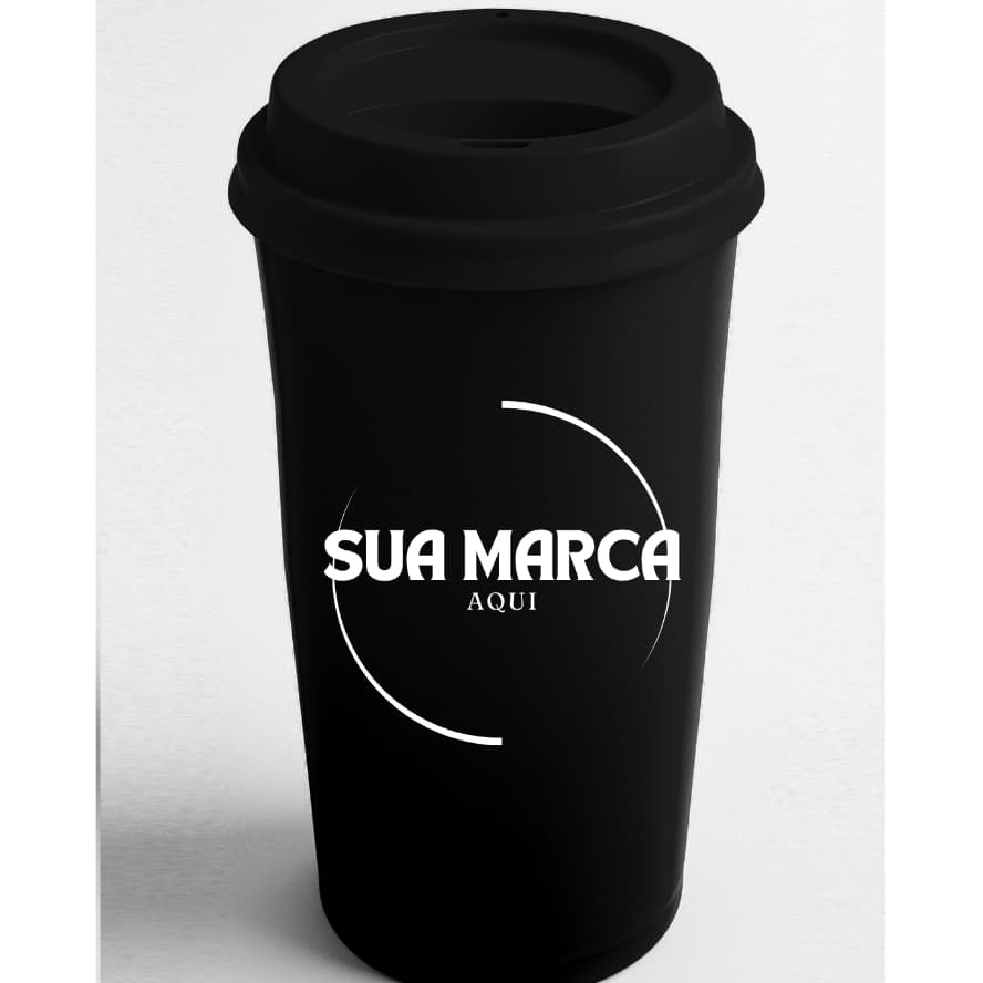 30 Copos ecologic 500 ml com tampa bucks Personalizado 1 cor