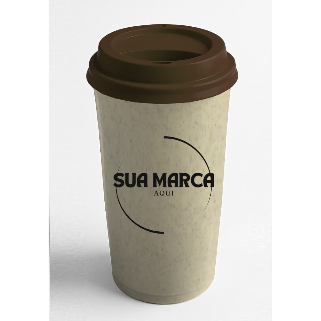 30 Copos ecologic 500 ml com tampa bucks Personalizado 1 cor