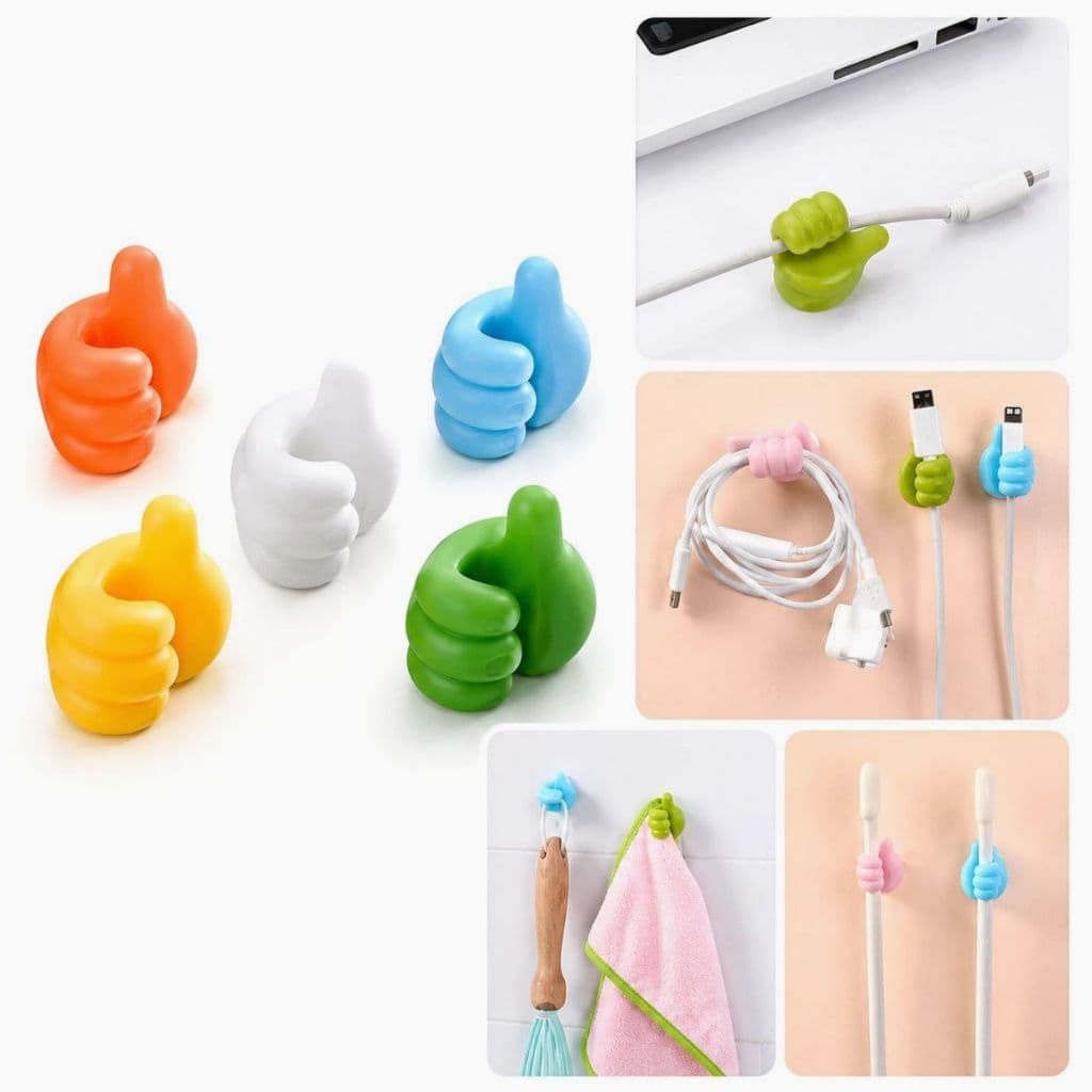 Kit 10/20 Gancho de Parede Polegar Adesivo Organizador Multiuso para Cozinha Banheiro Toalha Cabo