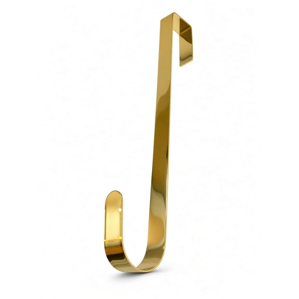 Suporte Gancho de porta Guirlanda Decoração de Natalina Dourado 40Cm