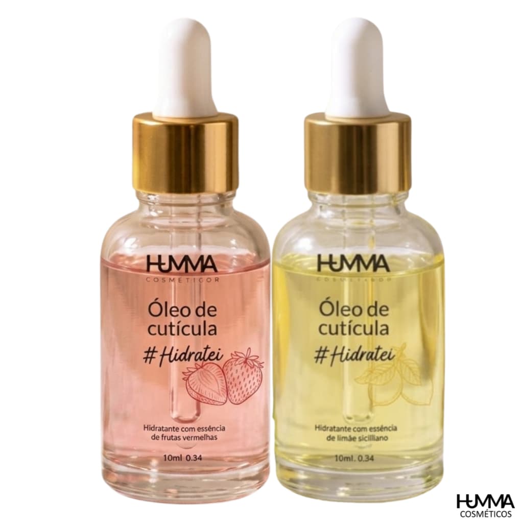 HUMMA Óleo de Cutícula Frutas Vermelhas Limão Siciliano Hidratei Toque Seco