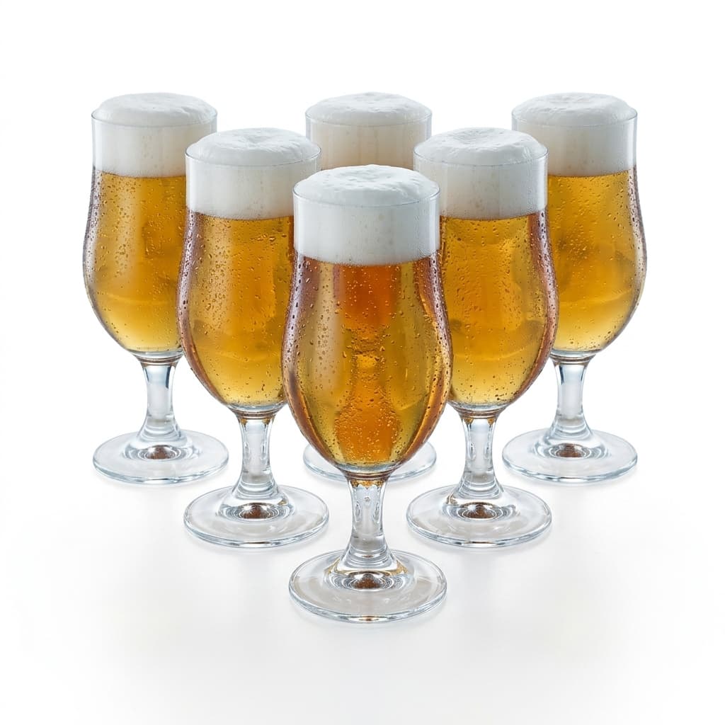 Taça de Vidro Transparente 300ml com Haste – Taça para Cerveja, Drinks, Sucos e Bebidas – Modelo Elegante para Mesa Post
