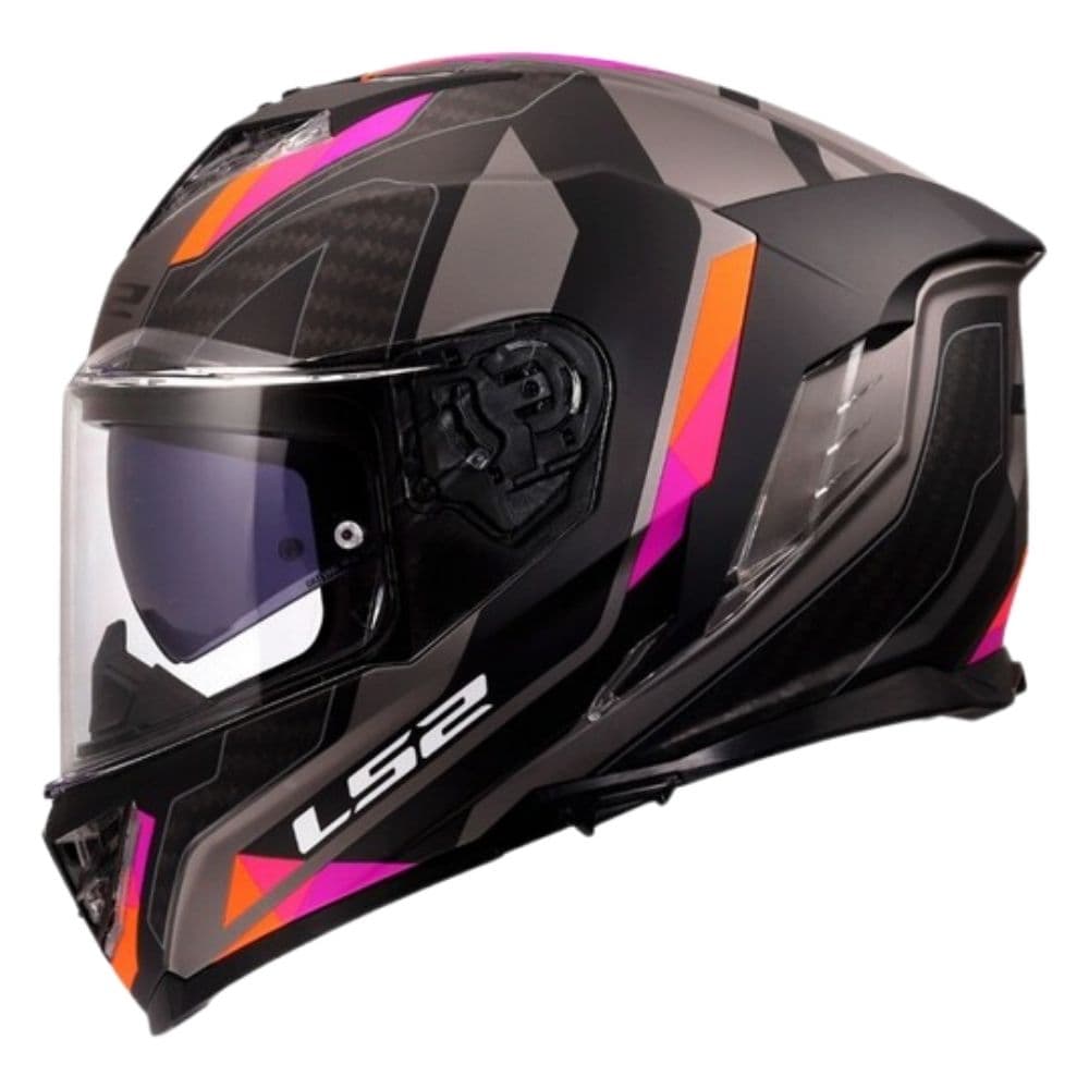 Capacete LS2 FF818 Storm III Sporty Cinza e Roxo Fosco