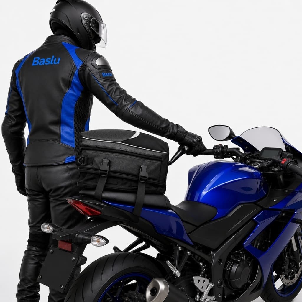 Bolsa para moto porta capacete vira baú para motos 21l baslu