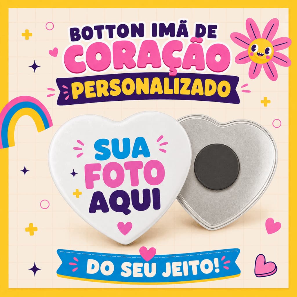 Botton coração imã