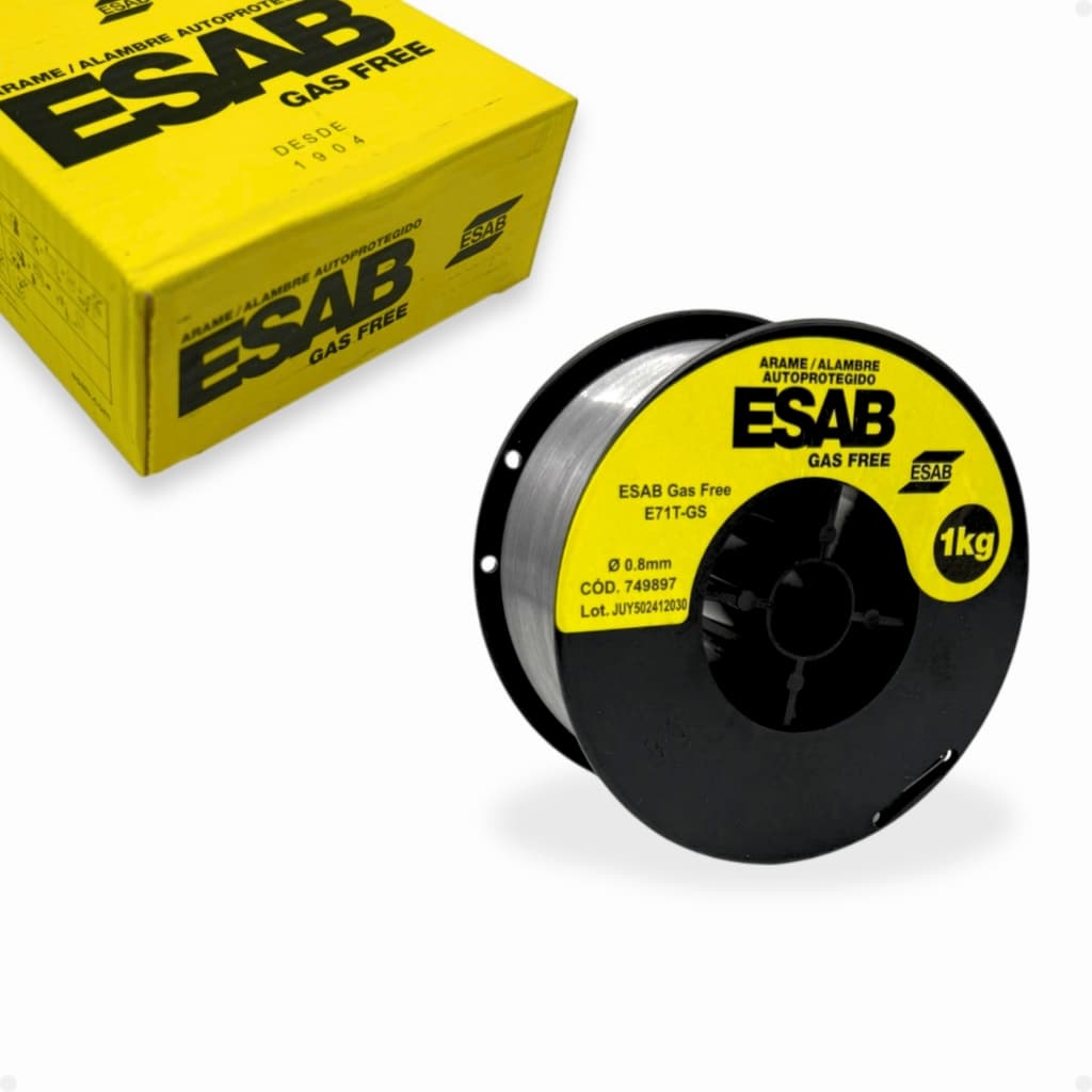 Arame para Solda MIG Esab 0,8mm Gas Free Caixa 1kg
