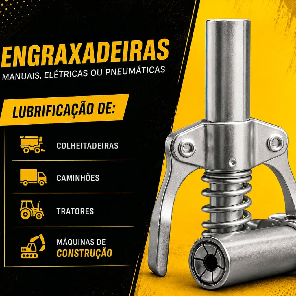 Bico Graxeiro Aplicador Graxa Pistola Lubrificação Conector Engraxadeira Acoplador