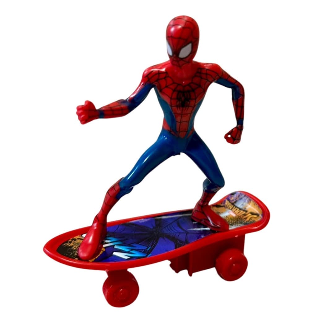 Boneco Homem Aranha com Skate de Fricção Spider-Man Marvel Brinquedo Infantil Menino