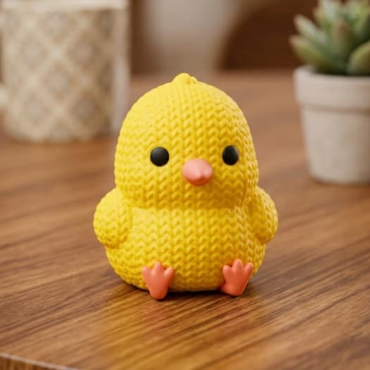 Pintinho Decorativo em 3D Estilo Tricô | Enfeite Fofo | Presente