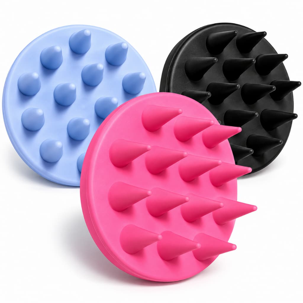 Escova Massageadora de Couro Cabeludo Silicone Shampoo Lavagem Capilar Anti Caspa