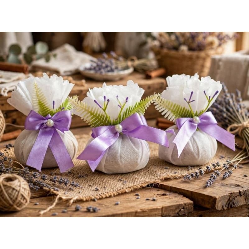 KIT COM 3 SACHES AROMÁTICOS+CESTINHA