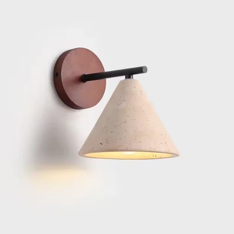 Lustre Pendente Cimento Cônico Travertino / Concreto Estilo Industrial