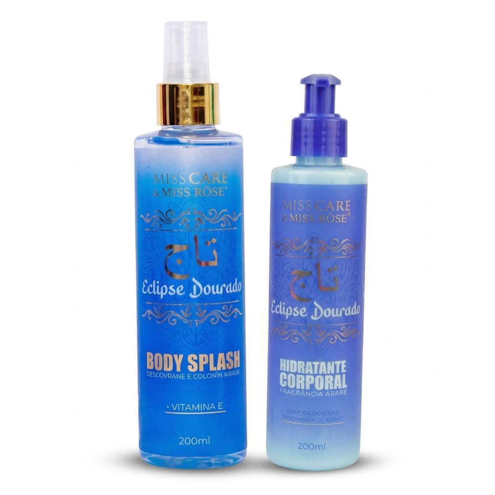 Kit Perfume Corporal Feminino Body Splash E Creme Hidratante Arabe Aurora Imperial Miss Care Rose
