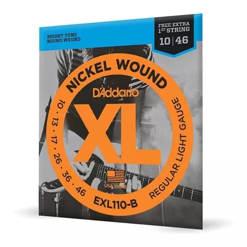 Encordoamento para Guitarra Daddario EXL110 010 - Níquel, 6 Cordas, Ideal para Guitarras