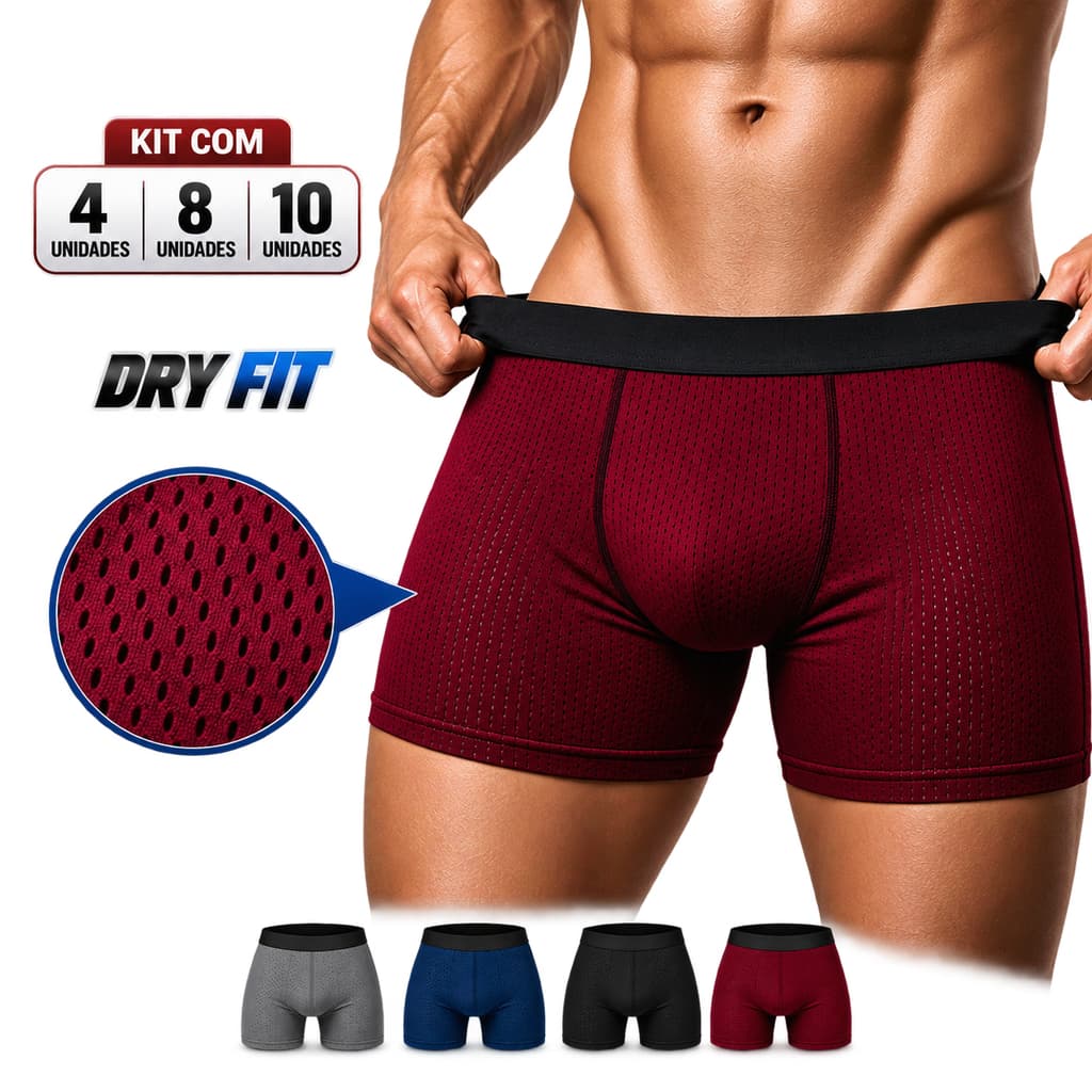 Kit 4, 8 ou10 Cuecas Sky Hero Tecido Furadinho dry fit Antiodor anti alérgica